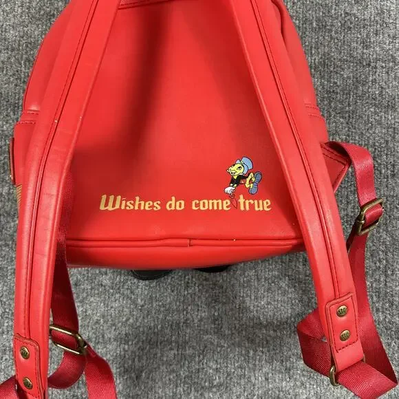 Disney Loungefly Pinocchio Marionette Backpack Red Wishes Do Come True Vacations